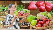 Amazing fruitful collecting in my village | Fruit picking around my house | Multiple fruit eating
