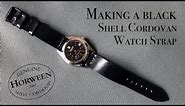 How to Make a Leather Watch Strap Out of Black Horse Butt | Horween Shell Cordovan