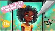 You Can Draw This Girl Character in PROCREATE - Step by Step Procreate Tutorial