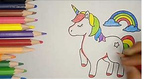 Mewarnai Gambar Unicorn Pelangi Untuk Anak Anak | How To Coloring Rainbow Unicorn For Kids
