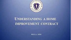 Understanding a Home Improvement Contract