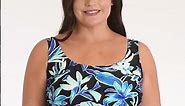 Maxine Plus Size Bahama Palm Swim Dress | SwimOutlet.com