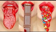 asmr Tongue JELLY MUKBANG eating sounds 👅👄 👅asmr eating chocolate 🍫|asmr emoji challenge mukbang