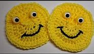 How to Crochet a Googly Eyed Smiley Face #crochet #crocheting