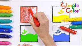 Learn shapes by drawing and coloring squares | learning colors | kids art