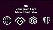MG Monogram Logo, Design, in Adobe Illustrator, 2022 Tutorial, Graphic Design, Adobe Creative Tools