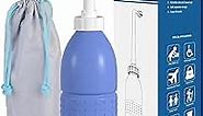 Hibbent Portable Bidet Sprayer and Travel Bidet with Hand Held Bidet Bottle for Personal Cleansing Use Extended Nozzle - Personal Hygiene Care Toilet Bidet Shower/Bathroom Bidet Spray -21.8oz(620ml)