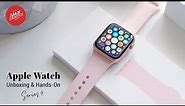 UNBOXING APPLE WATCH SERIES 4 (40mm) Gold Aluminium Case with Pink Sand Sport Band