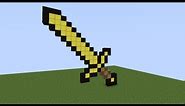 Minecraft:How To Build A Giant Gold Sword