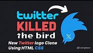 Twitter logo X Using HTML CSS