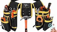 Tool Belt, UUP Magnetic Tool Pouch with 26 Pockets, Heavy Duty Work Belt Tool Organizer, Utility Waist Apron Drill Holder for Home DIY, Carpenter, Woodworker, Construction, Plumber, Handyman, Dad Gift