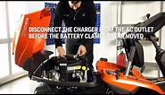 How to charge the battery of your Husqvarna Rider.