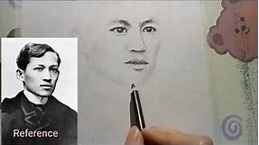 Dr. Jose Rizal Portrait Drawing/Charcoal Pencil Drawing
