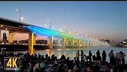 4k SEOUL Saturday evening near Hangang River - Banpo Bridge Moonlight Rainbow Fountain / Korea