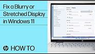 How to Fix a Blurry or Stretched Display in Windows 11| HP Computer Service | HP Support