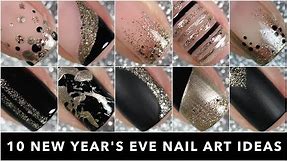 10 EASY New Year's Eve Nail Art Ideas || caramellogram