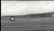A US Air Force Boeing XB 52 Stratofortress Bomber takes off and lands in the Unit...HD Stock Footage