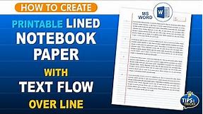 How do I make lined notebook paper in Word | Print text on lined paper.