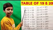Learn Table of 19 and 20 | Table of 19 | Table of 20 | Maths Tables | Pahada |#rsgauri