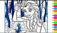 Disney Frozen Elsa, Anna, Kristoff, Sven, Olaf | Coloring Book Pages