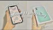 iphone 11 aesthetic unboxing asmr 🌷 in 2021 mint green + camera test