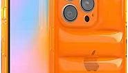 FELONY CASE - iPhone 13 Pro Max Neon Orange Puffer Case, Clear Cushioned Bright Cover with Shockproof Bumper - Flexible and Lightweight Protective Case - Full iPhone and Camera Protection