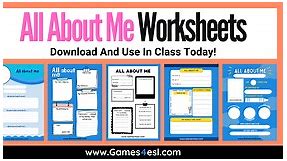 Free All About Me Worksheets | Games4esl