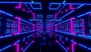 Futuristic Sci-Fi Abstract Blue And Purple Neon Light Shapes Free Video Background Loops