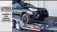 Loading a 2019-2024 Subaru Forester Onto a U-Haul Car Hauler