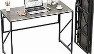 Elephance Folding Desk Writing Computer Desk for Home Office, No-Assembly Study Office Desk Foldable Table for Small Spaces