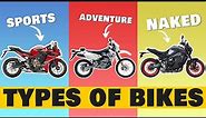 Different Types Of Motorcycles | Explained | sports vs naked bike Rolling Pistons Crash Course Ep. 1