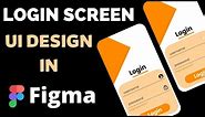Login screen design using Figma | login page UI figma tutorial