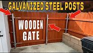 Galvanized Steel Post to Wooden Gate I figured It Out For You