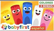 Colores en español para niños | La Pandilla de Colores | 3 HORAS | Todos los colores | BabyFirst TV