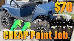 How To Paint Golf Cart with Raptor Liner Textured Bed Liner for Less than $100