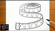 How to Draw a Sewing Tape Measure