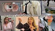i went IN-STORE shopping alone (ipad, try on, clothing shopping spree)