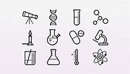15 Outlined Science Icons
