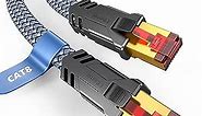 Snowkids Cat 8 Ethernet Cable 10 FT, Flat High Speed 10 FT Ethernet Cable, 40Gbps, 2000Mhz Braided High Duty Long Ethernet Cable, Gold Plated RJ45 Connector for Modem/Router/PS3/4/5/Gaming/PC