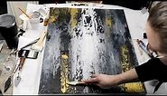 (102) Stunning DIY Black and Gold Textured Wall Art / How to Make Your Own Wall Art