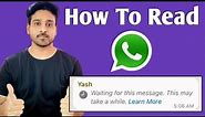 How To See Waiting for this message Whatsapp | How To Read Waiting for this message Whatsapp