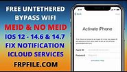 Untethered Bypass Wifi for MEID & No MEID iOS 12-14.7 fix notification, iCloud services