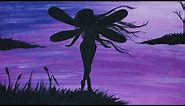 Fairy Silhouette : Acrylic Painting on Canvas (part 1 of 2)
