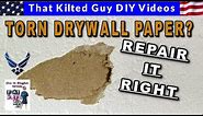 ⭐ Repair Damaged & Torn Drywall Paper BEFORE YOU MUD IT in 2022!