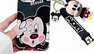 iFiLOVE for iPhone 15 Pro Mickey Mouse Case, Girls Boys Women Kids Cute Cartoon Character with Charm Pendant Strap Slim Soft TPU Protective Case Cover for iPhone 15 Pro (Black)