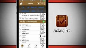 Packing Pro - travel packing list app demo on iPhone