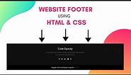 Footer Html Css | website footer design