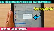 How to Reset iPad Air Generation 1 to Factory Default
