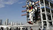 Life-size moving Gundam statue unveiled to media in Yokohama