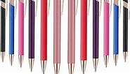 12 PCS 2 in 1 Stylus Ballpoint Pen with Stylus Tip, 1.0 mm Black Ink Metal Pen Stylus Pen for Touch Screens (Rose glod & 6 Colors)